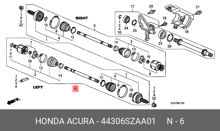 44306SZAA01 HONDA 