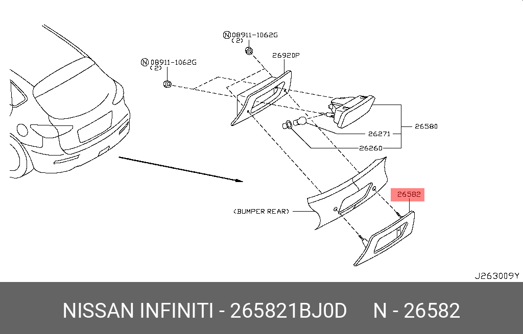 265821BJ0D NISSAN ОКАНТОВКА ФАРЫ