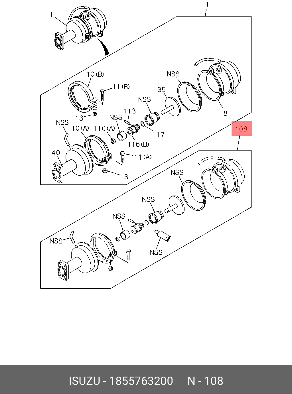 1855763200 ISUZU ремкомплект тормозной камеры