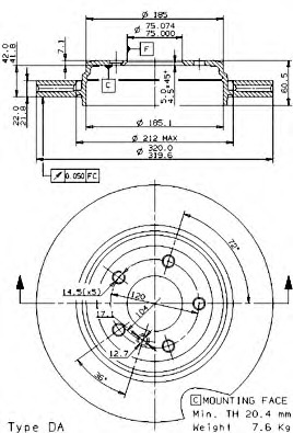 09959010 BREMBO Тормозной диск