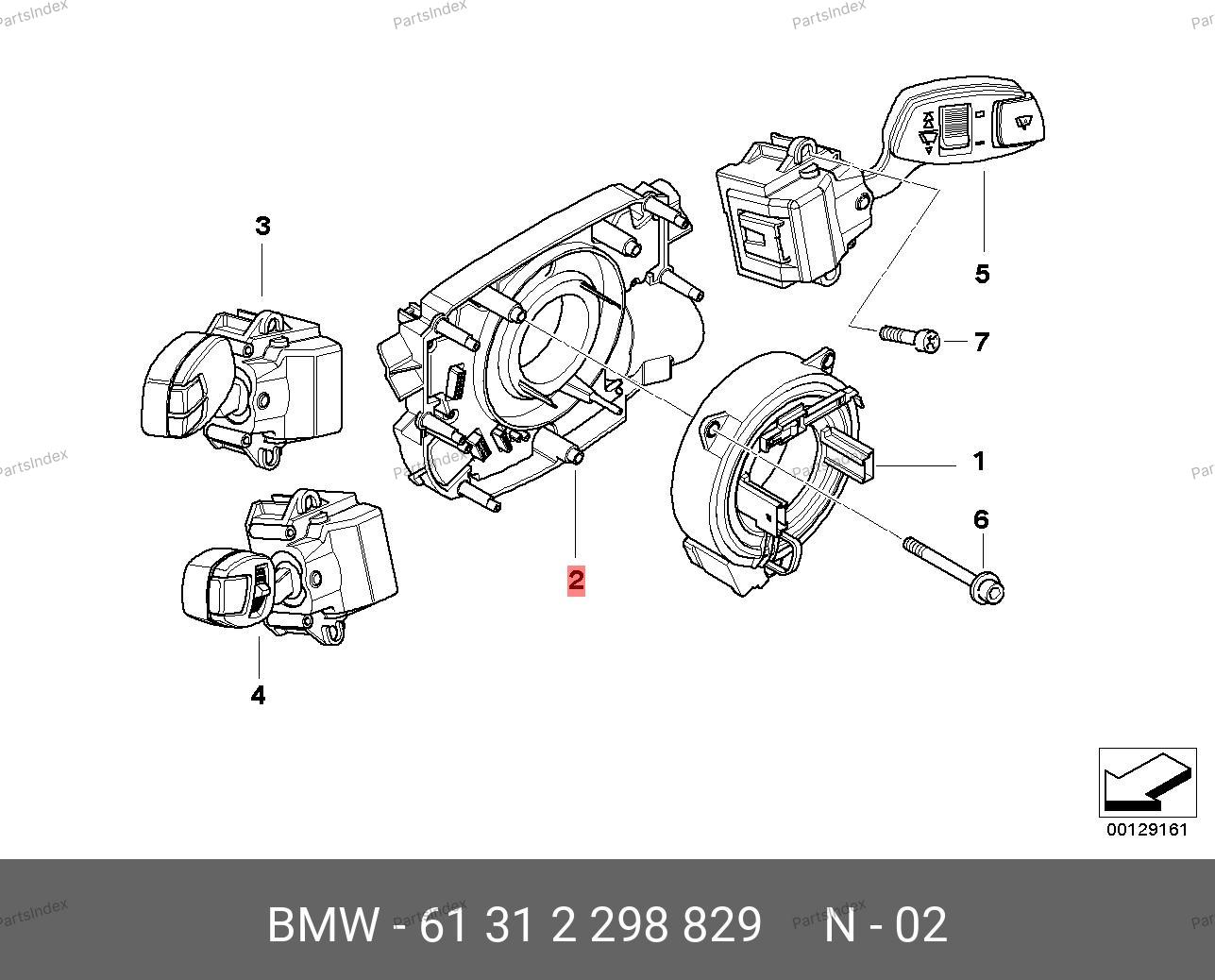 61312298829 BMW Оборотный коммутац.центр в рул.колонке