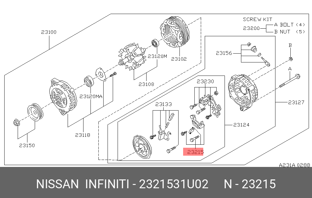2321531U02 NISSAN Регулятор генератора