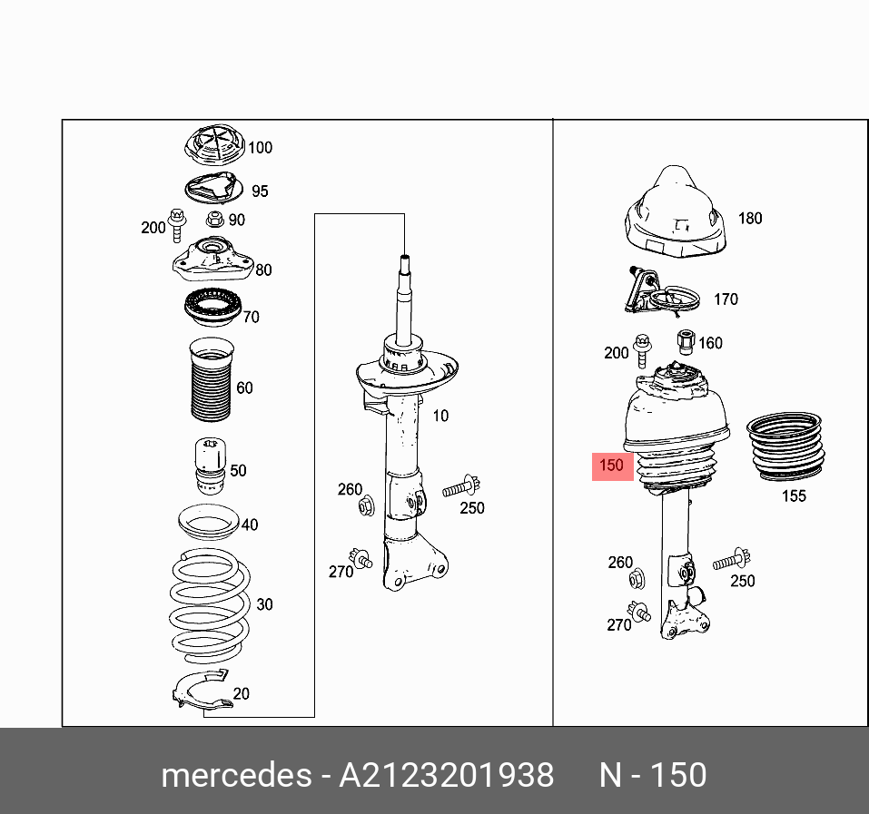 A2123201938 MERCEDES-BENZ Восстановленная стойка пневматической подвески