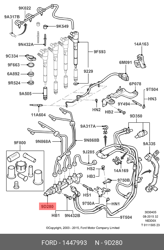 1447993 FORD Топливный коллектор