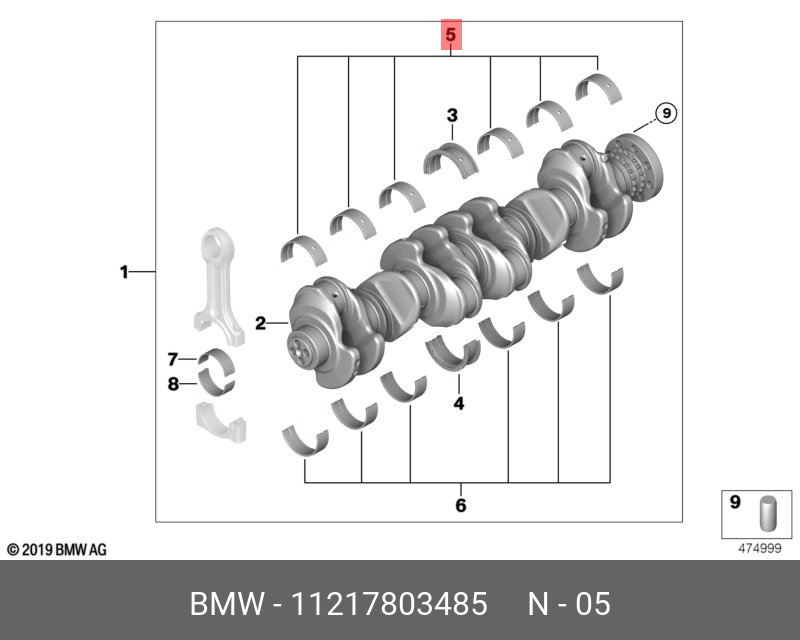 11217803485 BMW Вкладыш подшипника Weiss