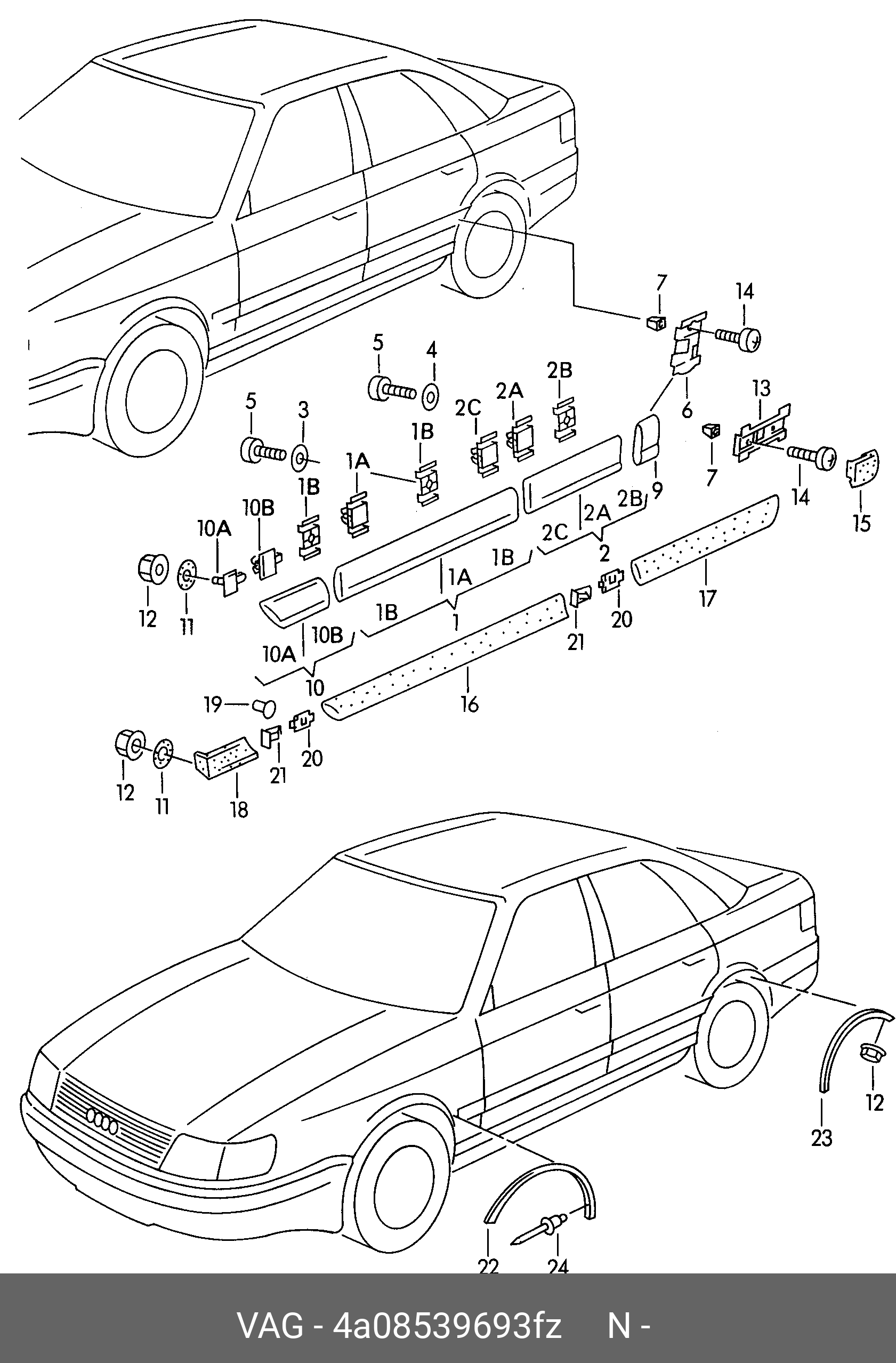 4A08539693FZ VAG Накладка двери