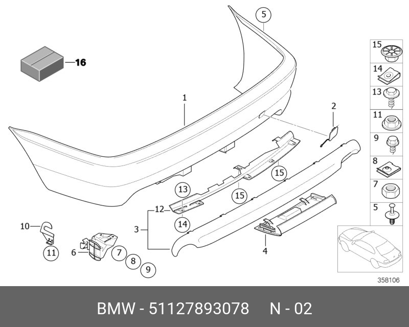 51127893078 BMW Крышка буксирной проушины загрунтов.,KLAPPE ABSCHLEPPÖSE GRUNDIERT