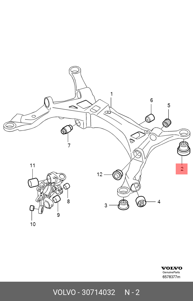 30714032 VOLVO Втулка, балка моста 30714032 VOLVO Втулка, балка моста