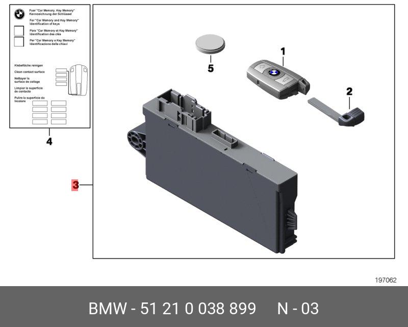 51210038899 BMW SATZ SCHLÜSSEL MIT FEM-STEUERGERÄT