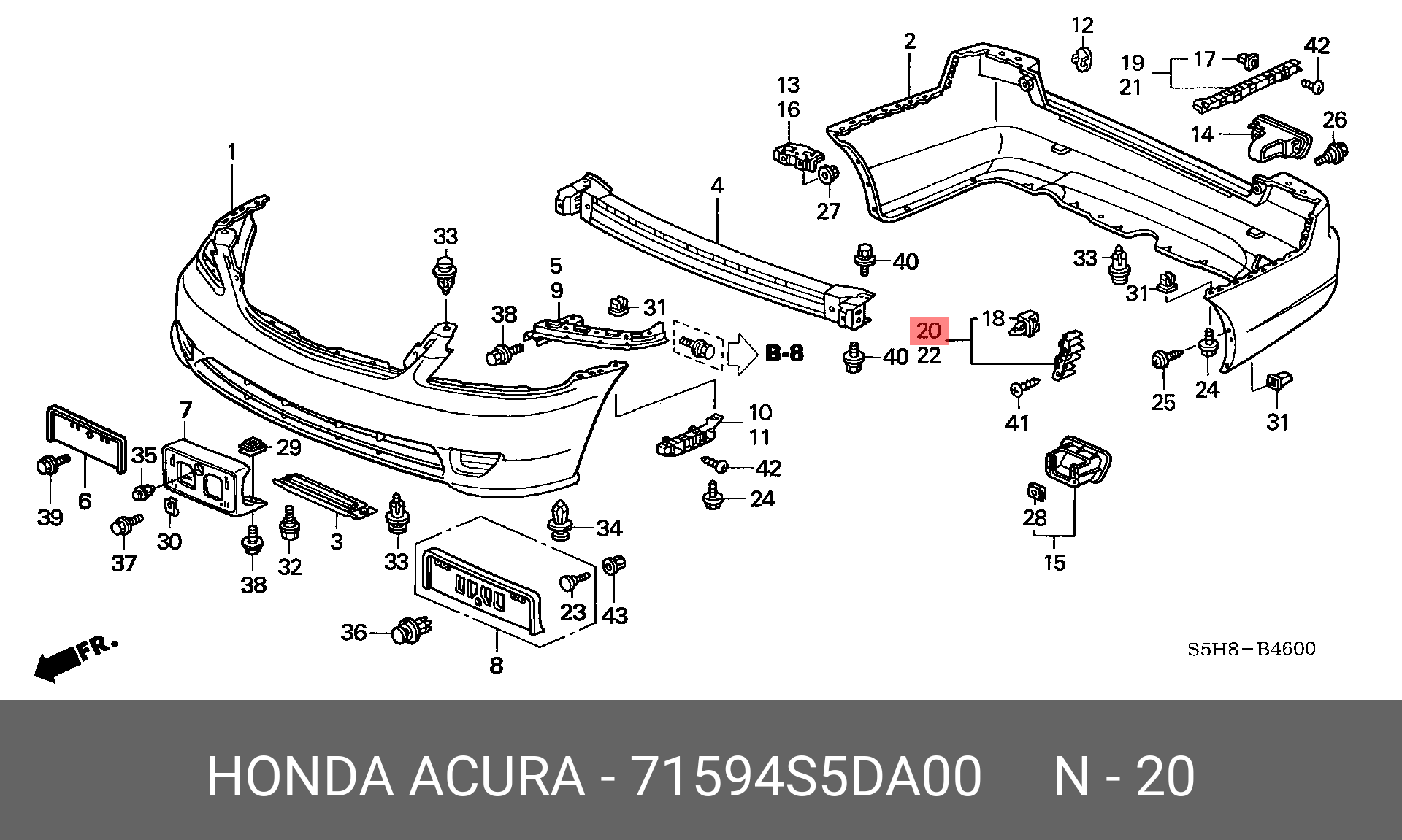 71140SMGE00 HONDA Кронштейн бампера купить в интернет-магазине AvtoTO