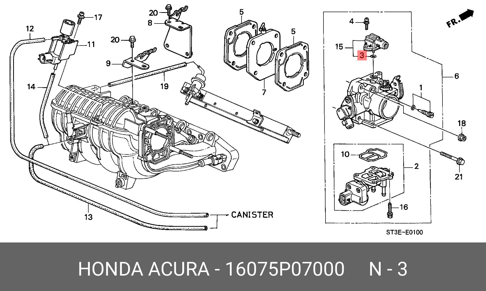 16075P07000 HONDA КОЛЬЦО РЕЗИНОВОЕ