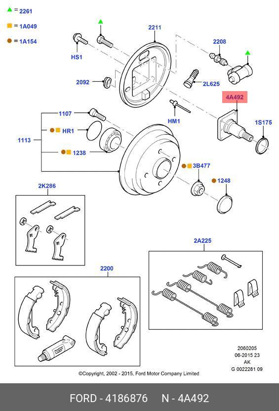 4186876 FORD Ступица колеса,ACHSSCHENKEL,SHAFT-BRAKE DRUM