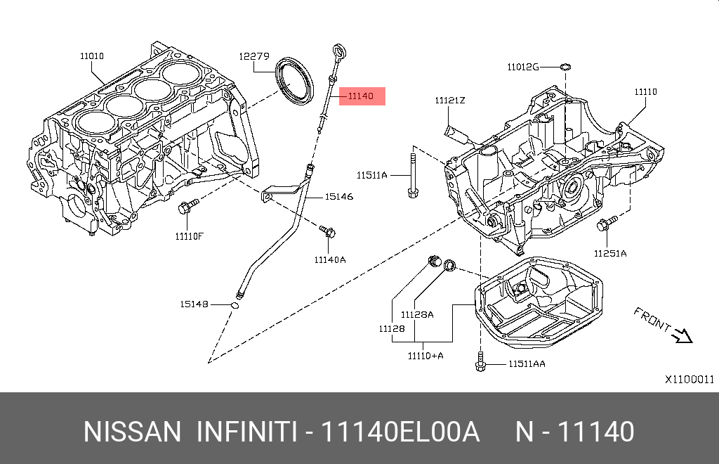 11140EL00A NISSAN ЩУП УРОВНЯ МАСЛА