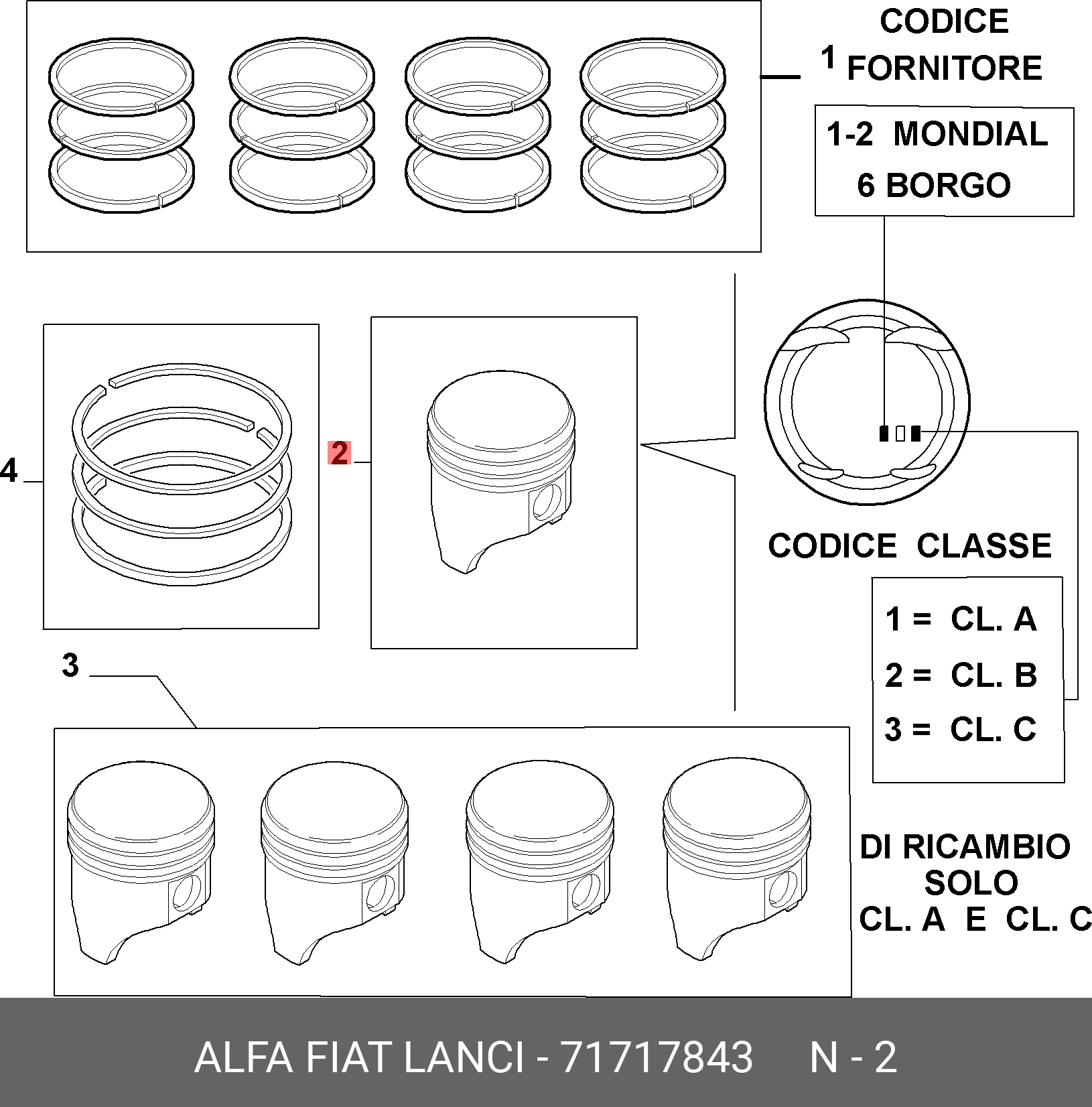 0071717843 FIAT/ALFA/LANCIA Поршень ДВС