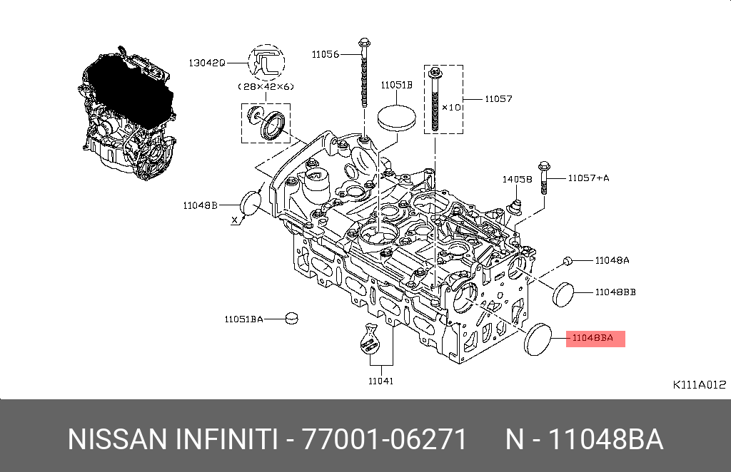 7700106271 NISSAN Заглушка распредвала