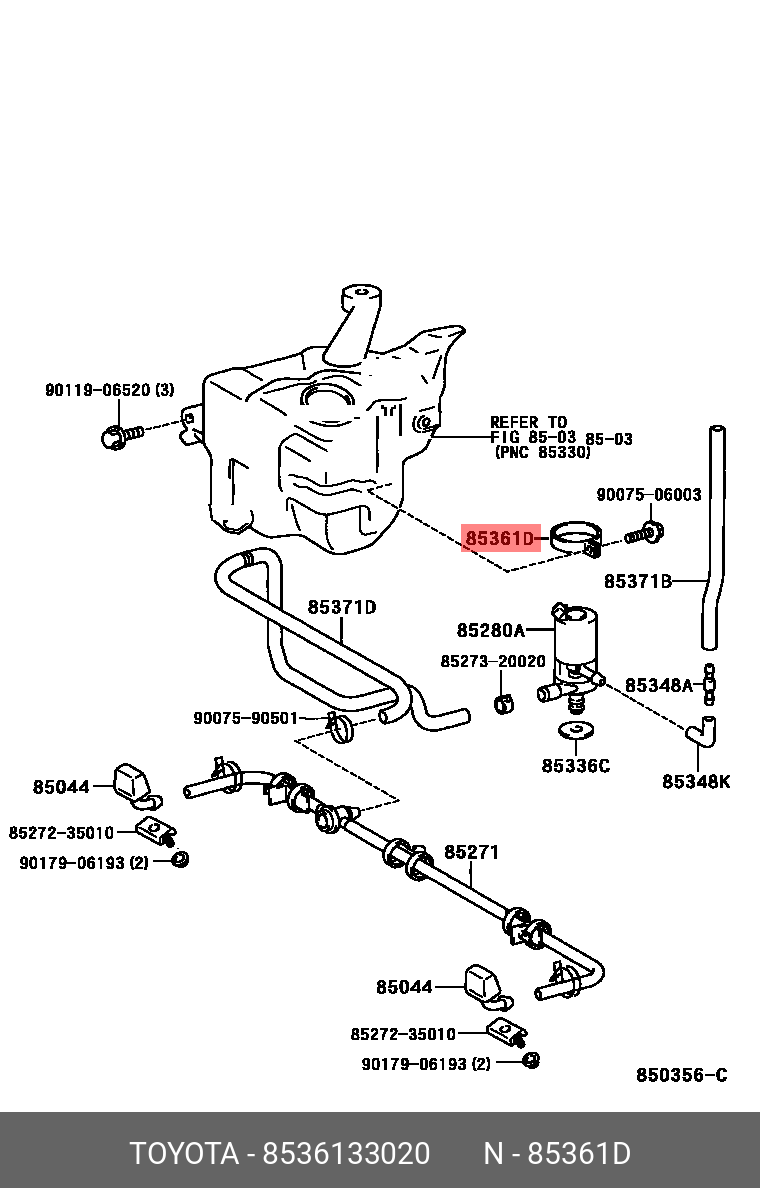 8536133020 TOYOTA КРОНШТЕЙН КУЗОВНОЙ
