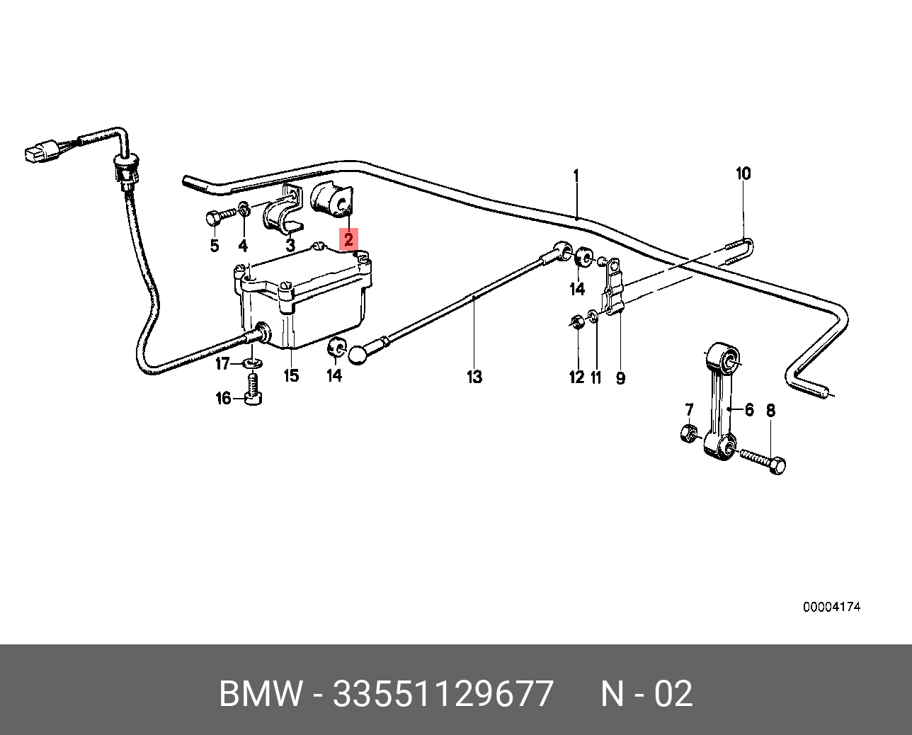 33551129677 BMW GUMMILAGER STABILISATOR,Bearing Bush, stabiliser