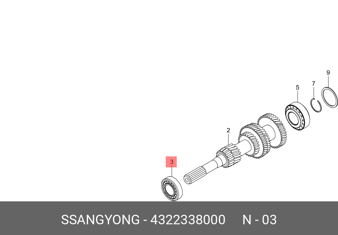 4322338000 SSANG YONG BEARING-TAPER ROLLER