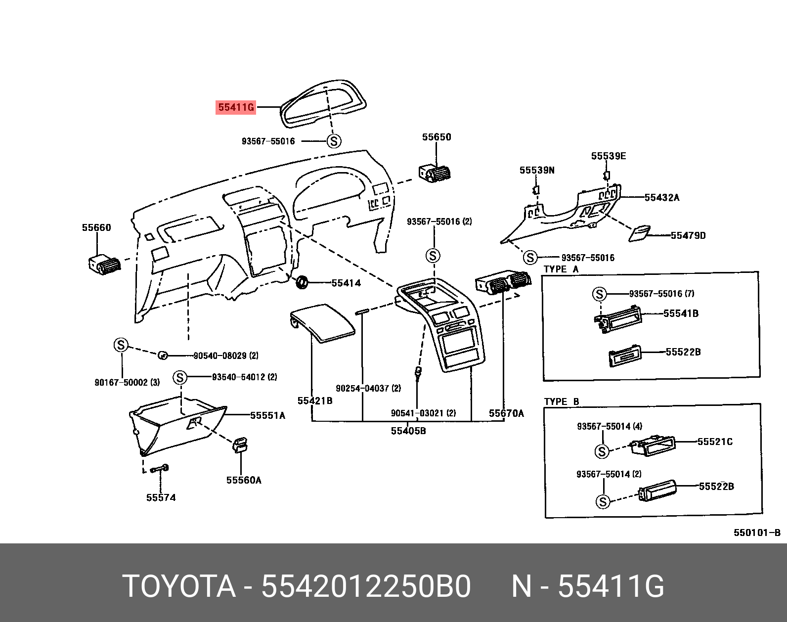 5542012250B0 TOYOTA 