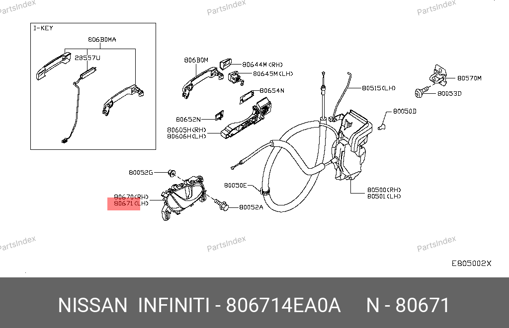 806714EA0A NISSAN РУЧКА ДВЕРИ