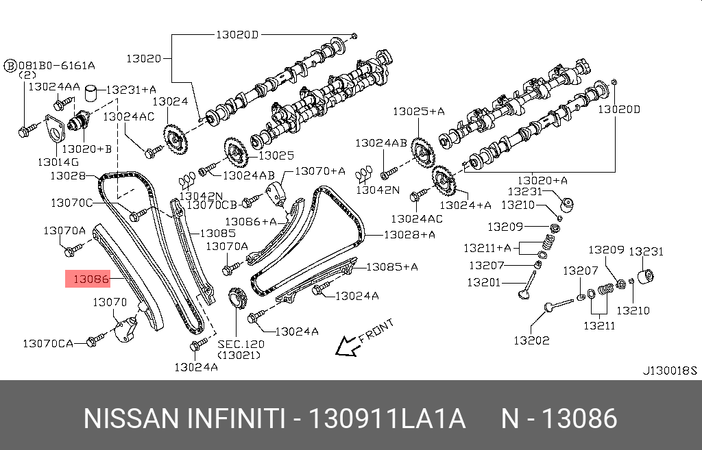 130911LA1A NISSAN успокоитель цепи грм