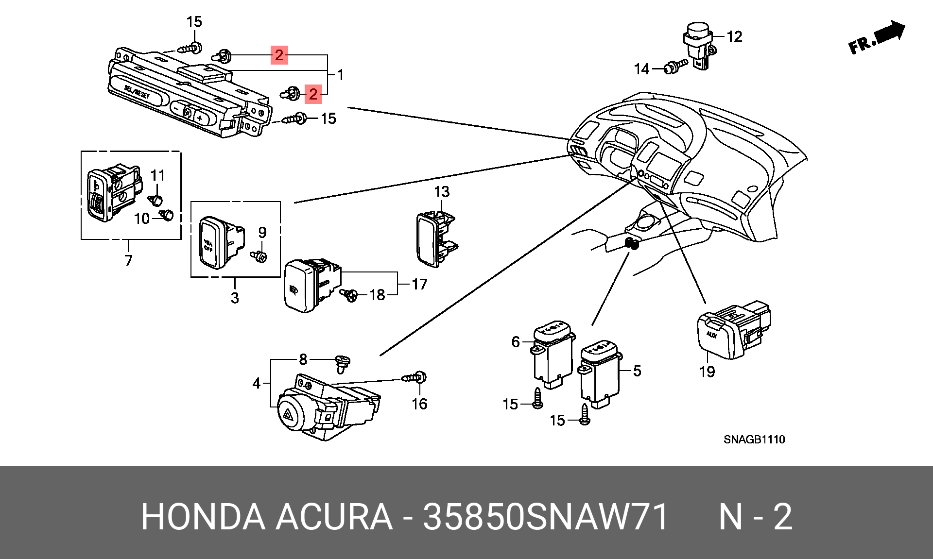 35850SNAW71 HONDA Лампочка
