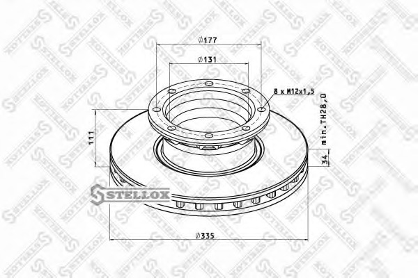 8500725SX STELLOX Тормозной диск