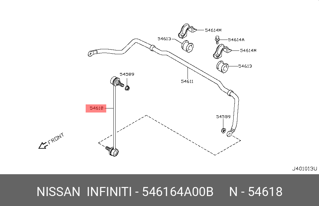 546164A00B NISSAN Тяга / стойка, стабилизатор