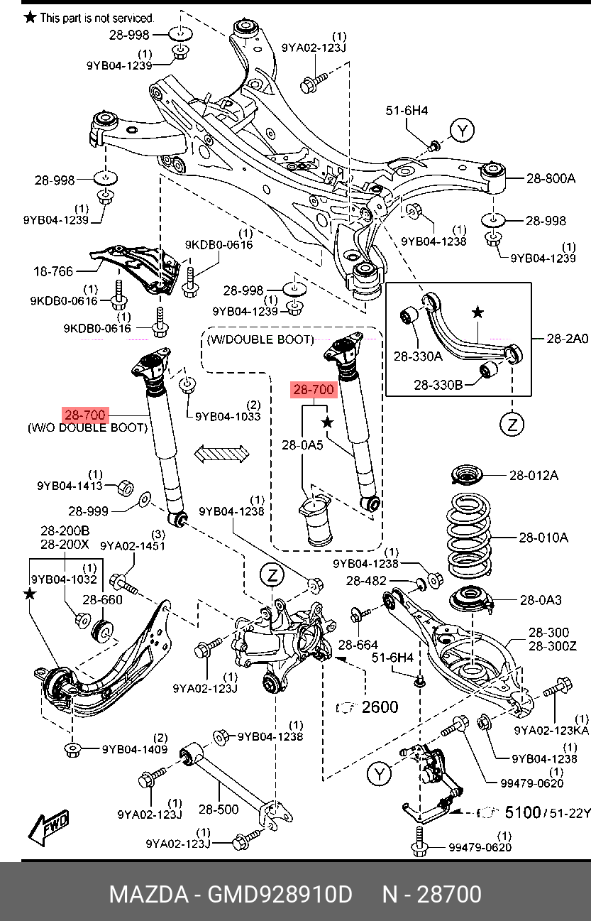 GMD928910D MAZDA АМОРТИЗАТОР ПОДВЕСКИ