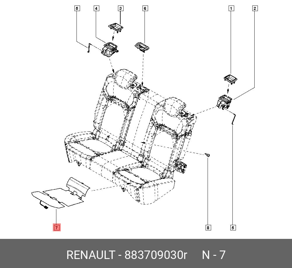 883709030R RENAULT ОБИВКА СПИНКИ СИДЕНЬ