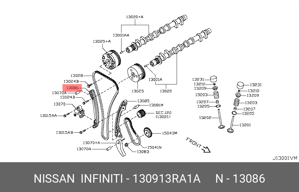 130913RA1A NISSAN НАПРАВЛЯЮЩАЯ ЦЕПИ