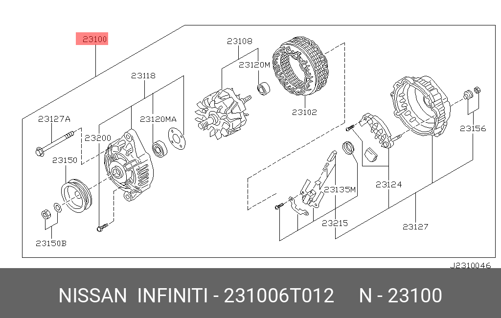 231006T012 NISSAN ГЕНЕРАТОР