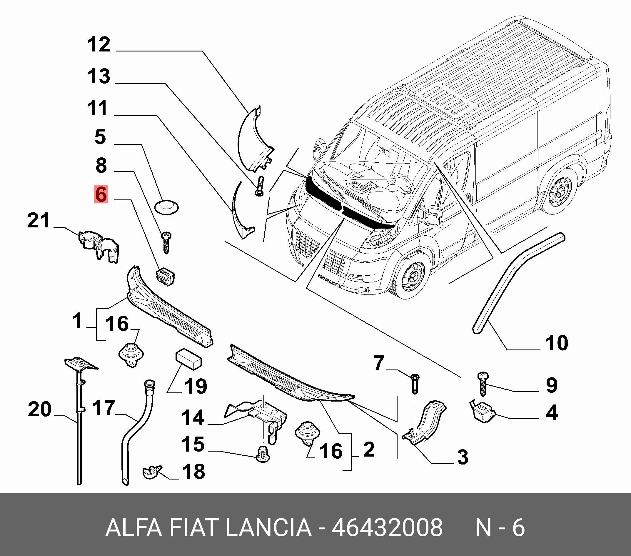 46432008 FIAT/ALFA/LANCIA Гайка закладная м4
