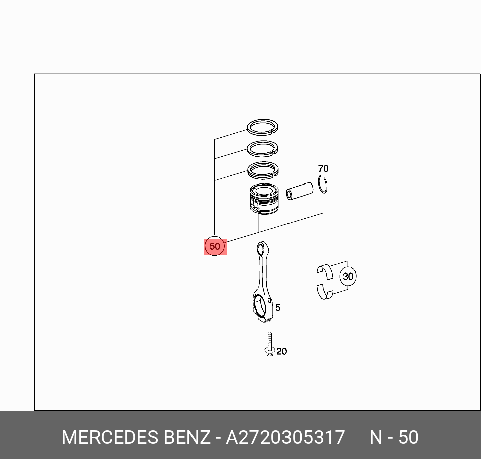 A2720305317 MERCEDES-BENZ ПОРШНИ
