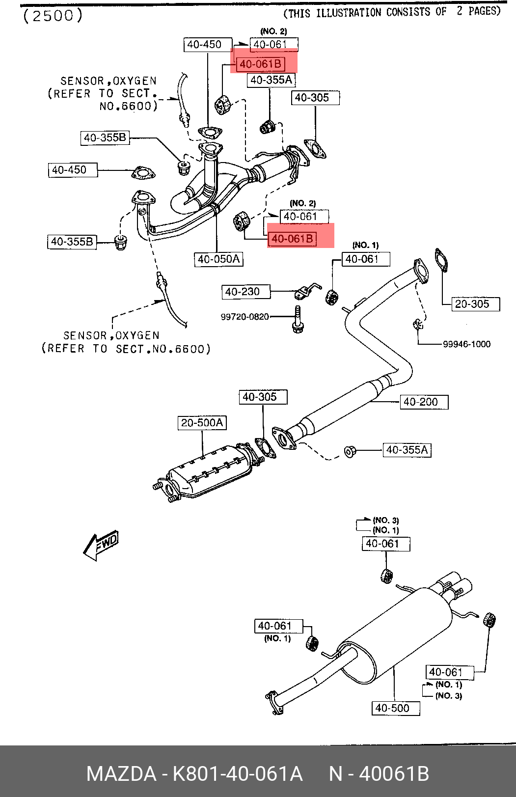 K80140061A MAZDA Кронштейн, система выпуска ОГ