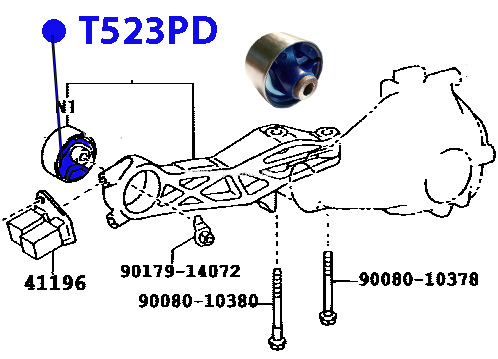 T523PD ФОРТУНА Сайлетблок опоры дифференциала 14.2*64*78.8*34.5