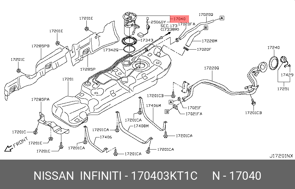 170403KT1C NISSAN НАСОС ТОПЛИВНЫЙ