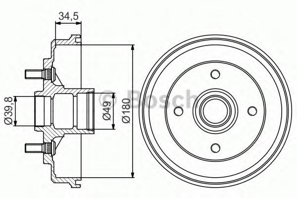 0986477159 BOSCH Тормозной барабан