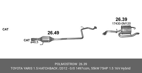 2639 POLMOSTROW Глушитель - задняя часть системы ОГ
