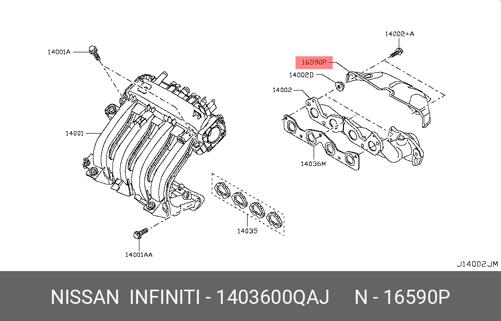 1403600QAJ NISSAN ПРОКЛАДКА КОЛЛЕКТОРА