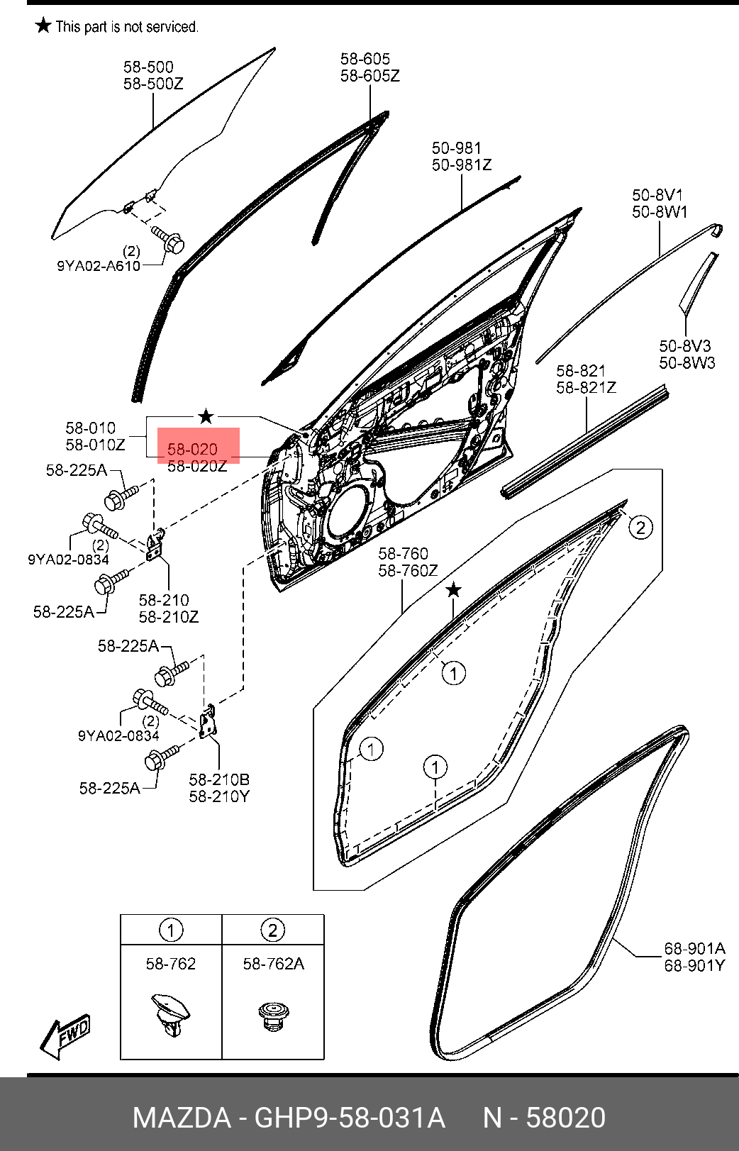 GHP958031A MAZDA Панель двери