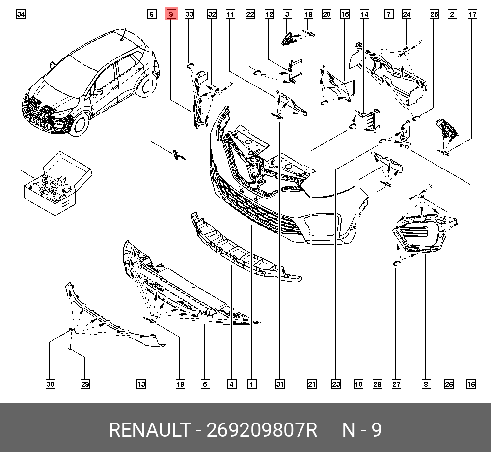 269209807R RENAULT ДЕРЖАТЕЛЬ ПРОТИВОТ