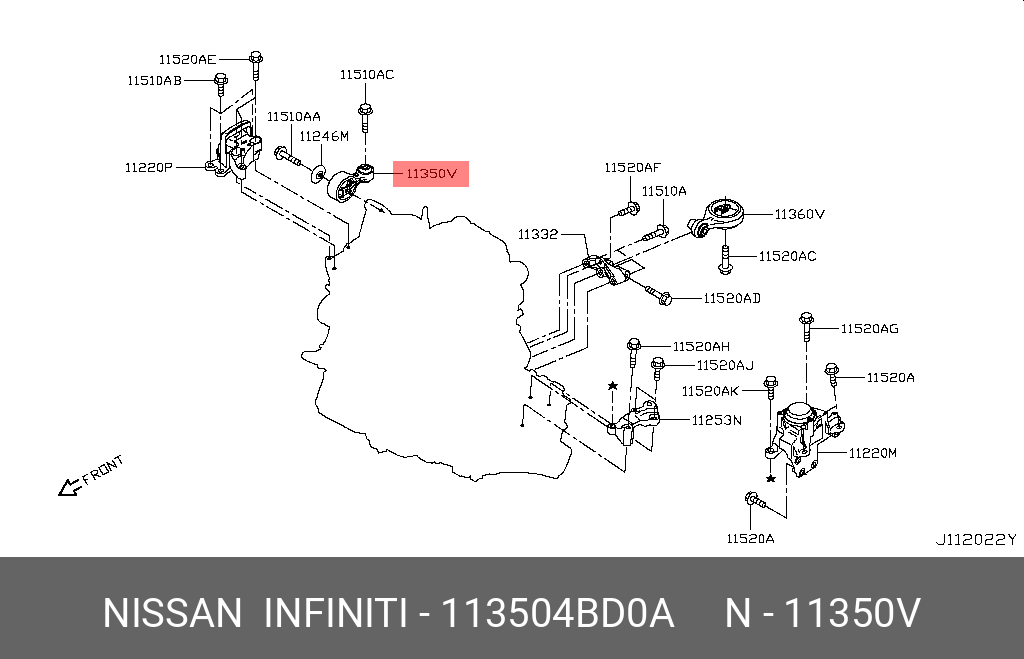 113504BD0A NISSAN Подушка двигателя
