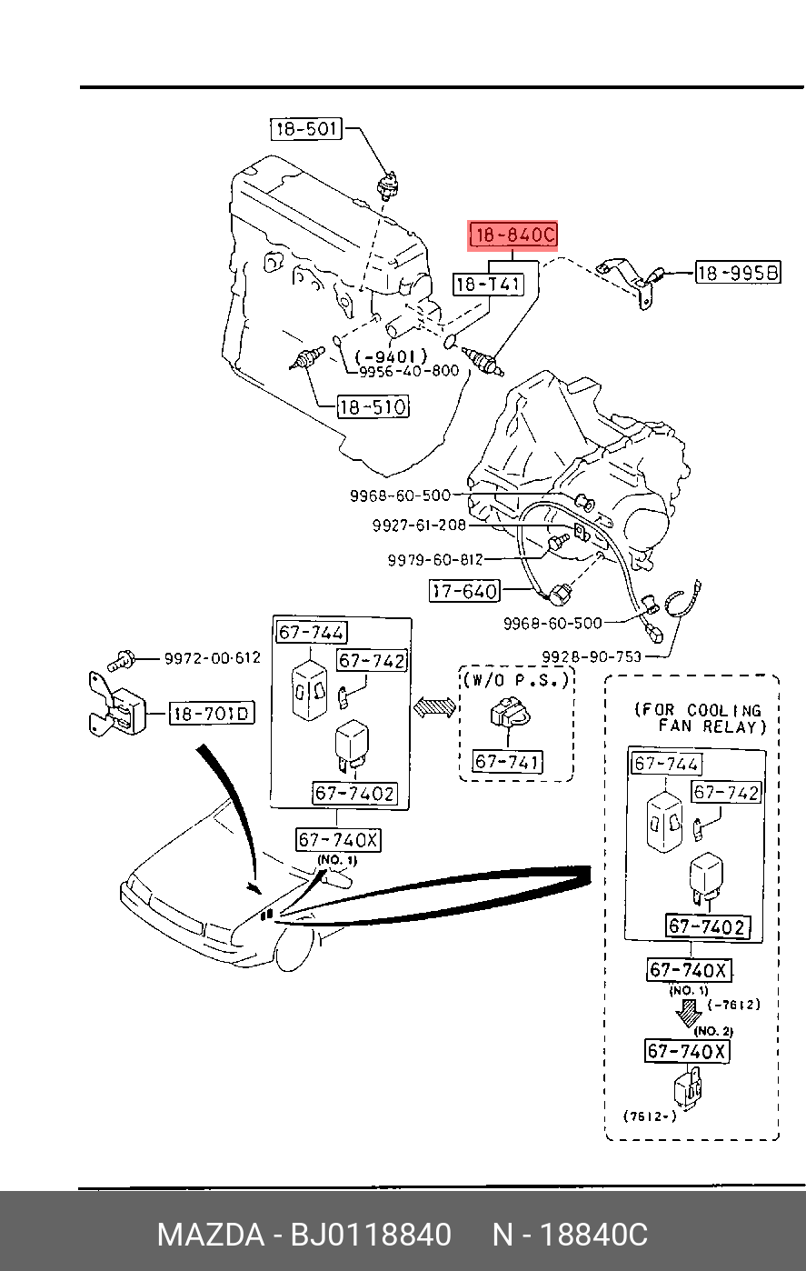 BJ0118840 MAZDA ДАТЧИК ТЕМПЕРАТУРЫ