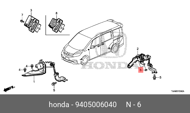 9405006040 HONDA ГАЙКА, ФЛАНЕЦ, 6MM