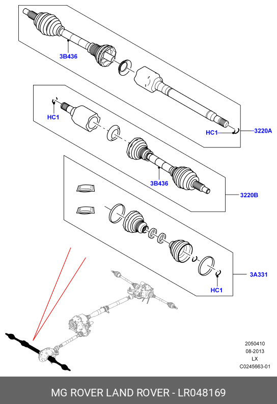 LR048169 LAND ROVER KIT - BOOT,KIT - BOOT,SATZ MANSCHETTEN