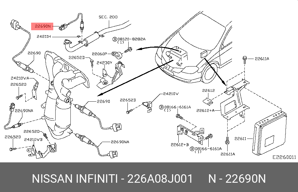 226A08J001 NISSAN ЛЯМБДА-ЗОНД