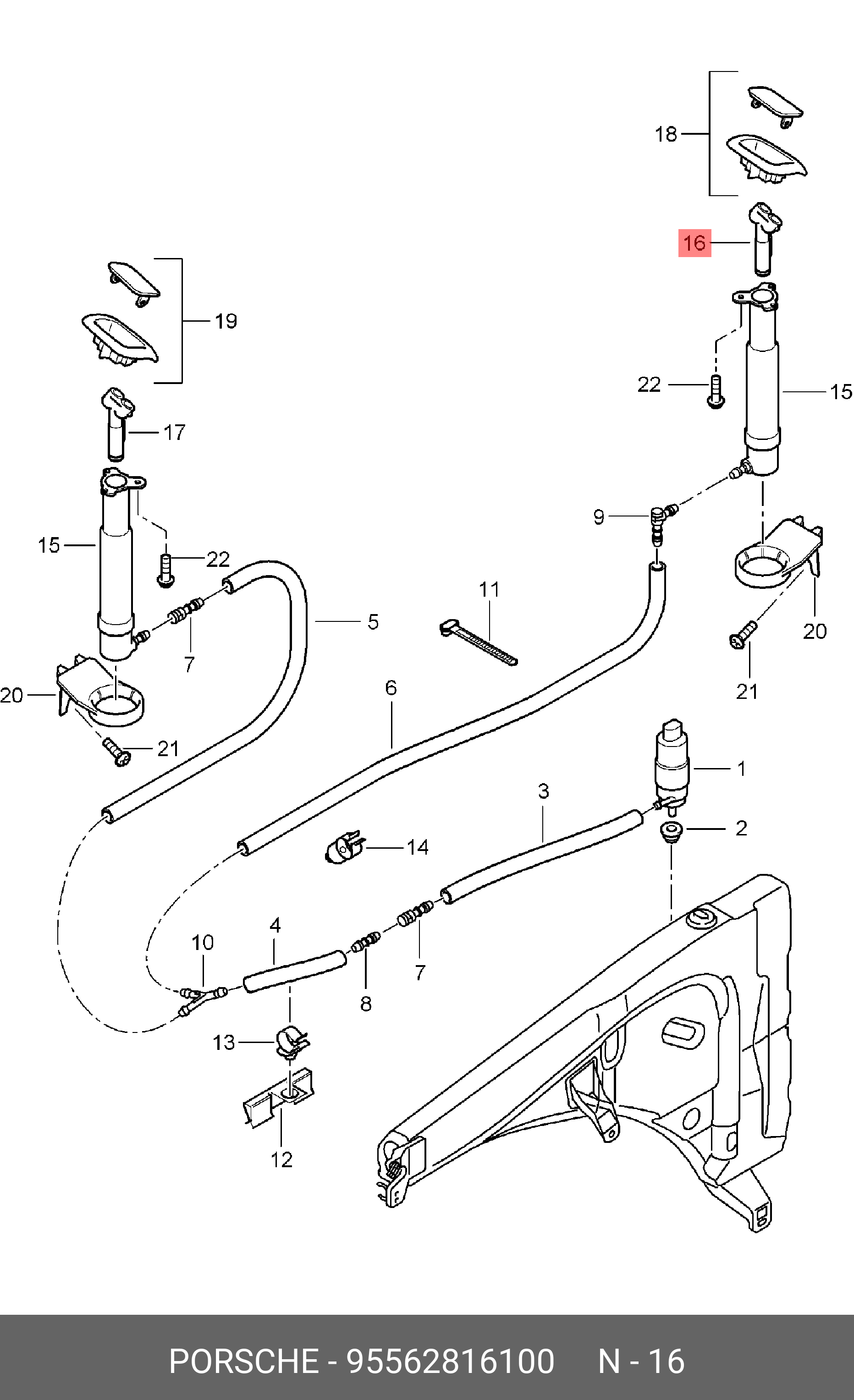 95562816100 PORSCHE Распылитель l s