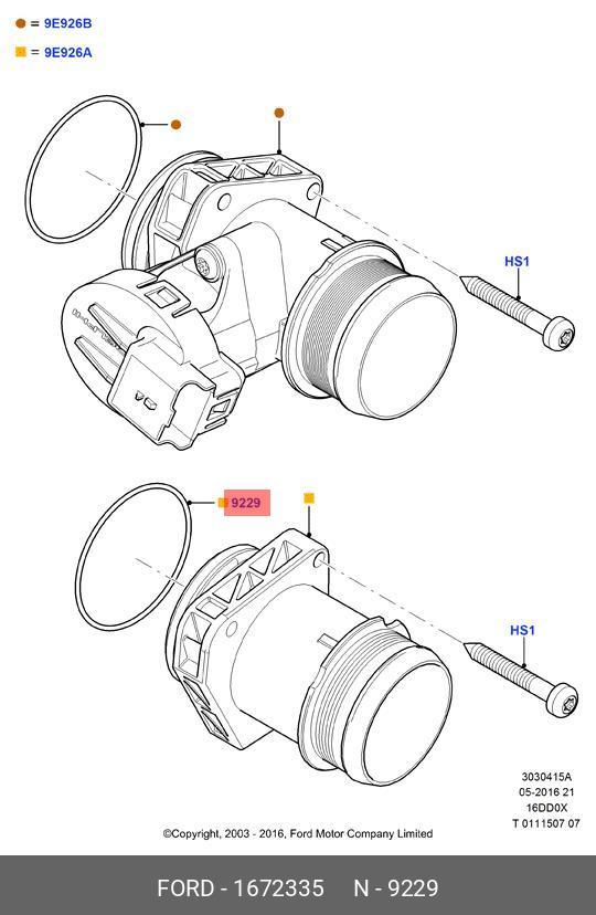 1672335 FORD Уплотнительное кольцо корпуса дроссельной заслонки