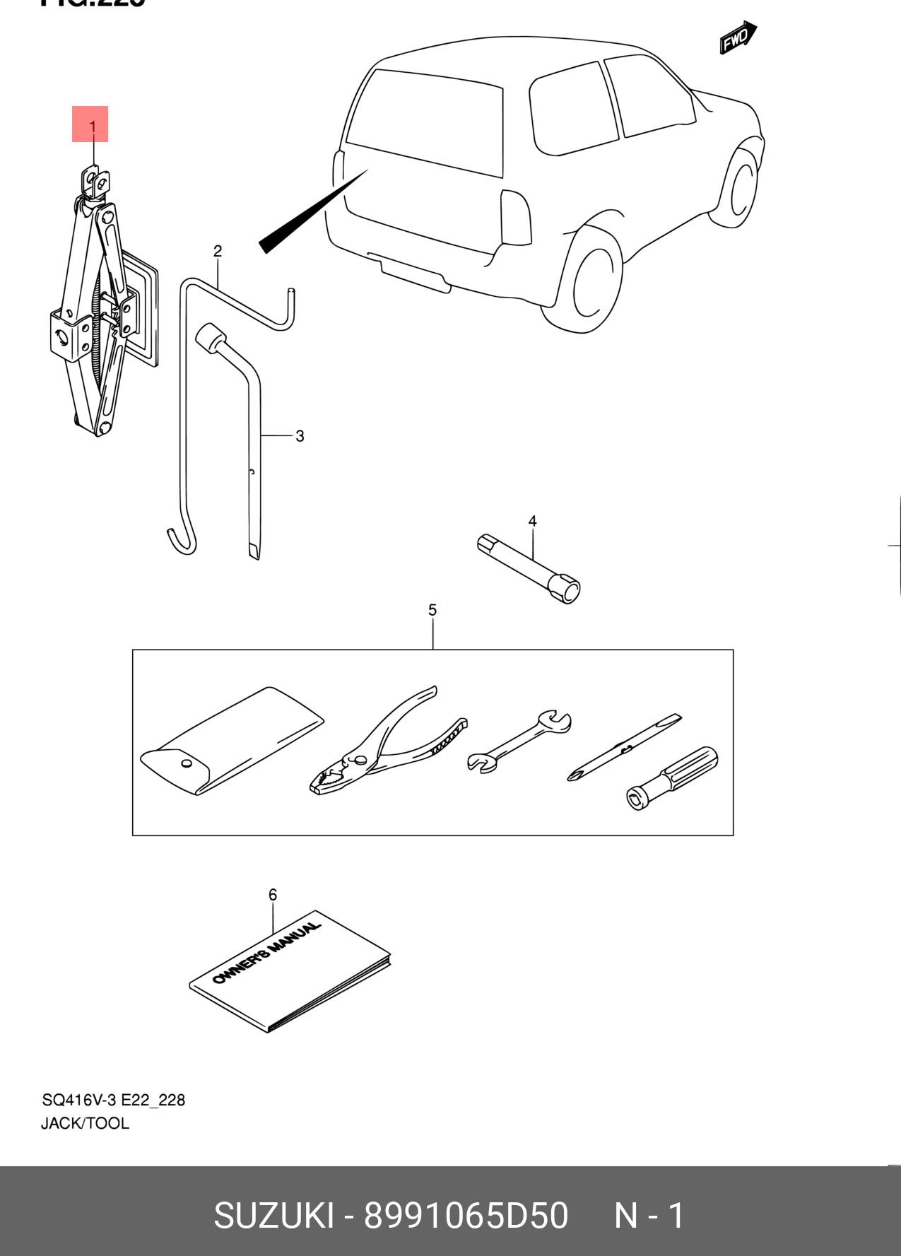 8991065D50 SUZUKI JACK ASSY